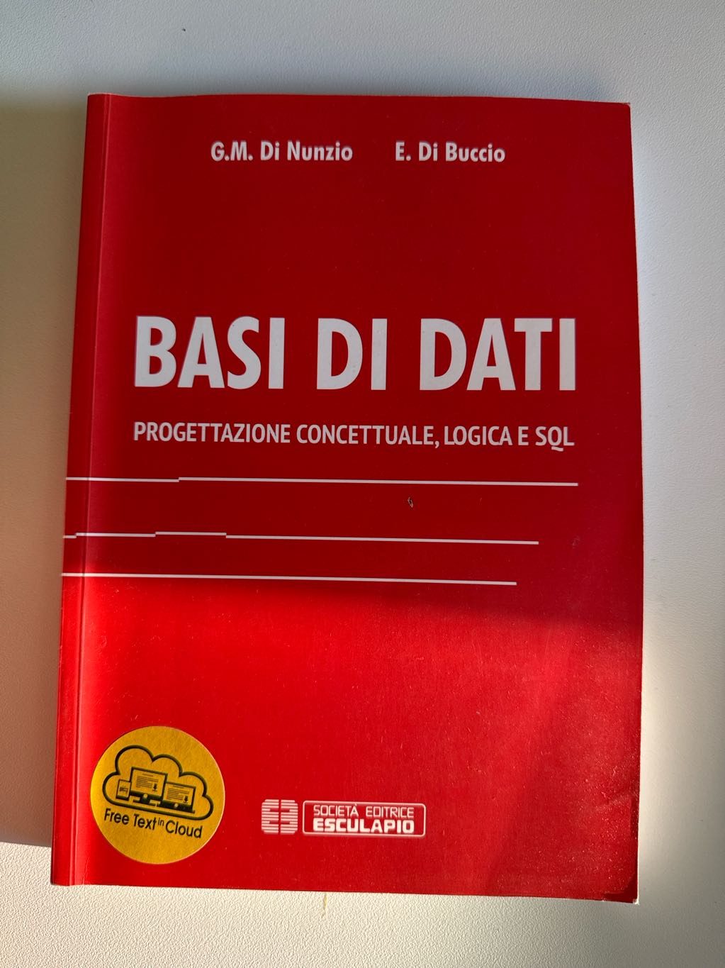 Basi di dati. Progettazione concettuale, logica e SQL di Giorgio M. Di Nunzio, Emanuele Di Buccio, libro usato